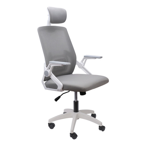 Silla de escritorio Boen YT-588 ergonómica  gris y blanca con tapizado de mesh