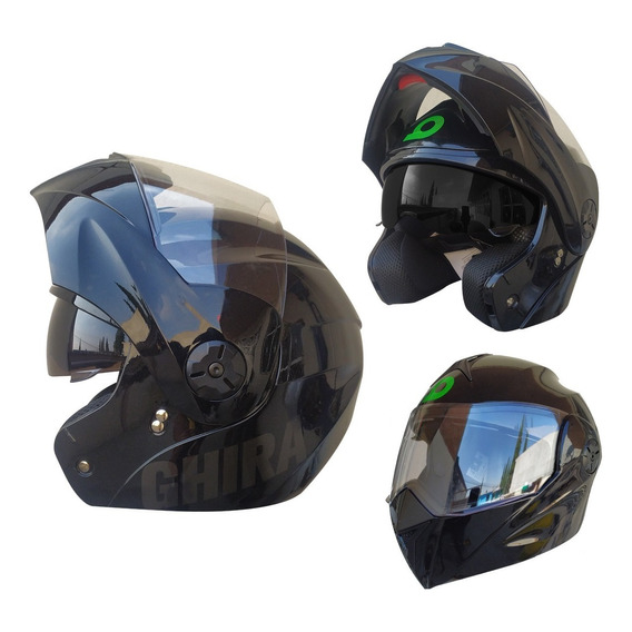 Casco De Niño Para Moto Abatible Certificado Ghira Con Gafas