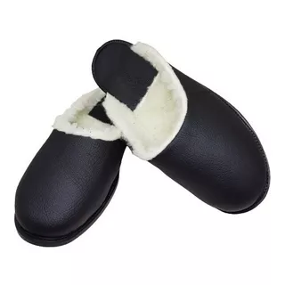 Pantufa Fofinha Para Mamãe Couro Forrada Confortável Inverno