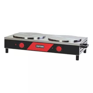 Máquina De Crepe E Panqueca Elétrica Dupla Croydon Disco 37 Cor Cinza, Vermelho E Preto 110v