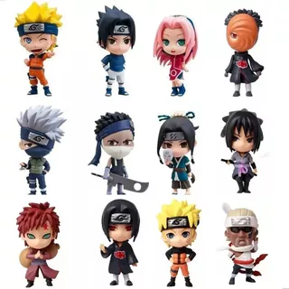 Action Figure Miniatura Bonecos Naruto Kit Com 12 Peças