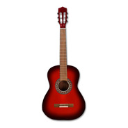 Guitarra Criolla Clásica Midiplus Clásica Con Funda Para Diestros Roja Brillante