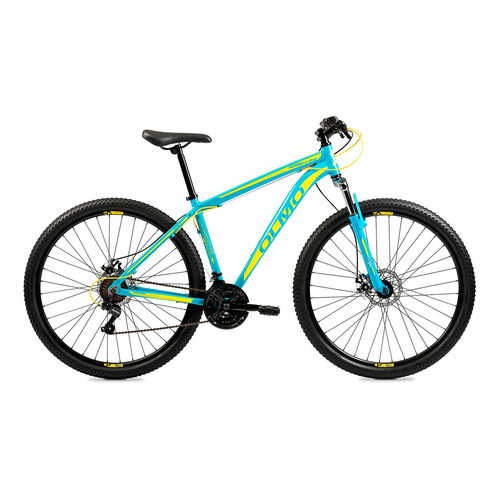 Mountain bike masculina Olmo Wish 290  2021 18" 21v frenos de disco mecánico color celeste/amarillo  