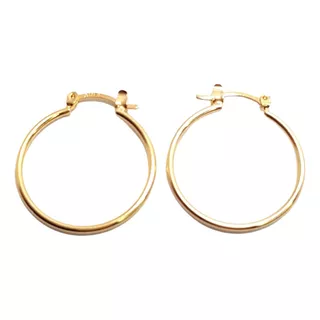 Aros Argolla Aritos Oro Laminado 18k Mujer Dorados Bellanel 