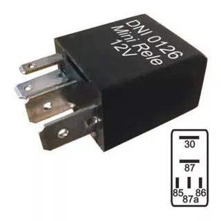 Rele Auxiliar 5 Term. 12v 30a Mini Preto