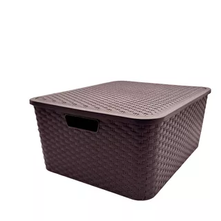 Caja Organizador Canasto Pvc Rattan N° 4 / 45x36x19cm Hst