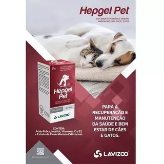 Hepgel Pet 50g Lavizoo - Protetor Hepático P/ Cães E Gatos