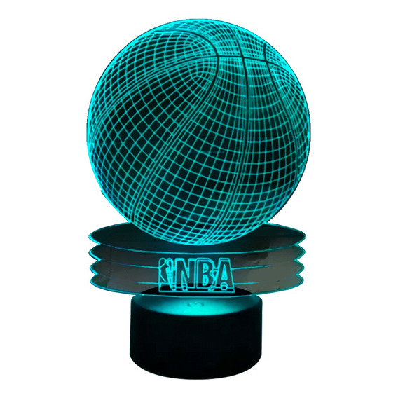 Lampara Ilusión 3d Balón De Basquetball Nba