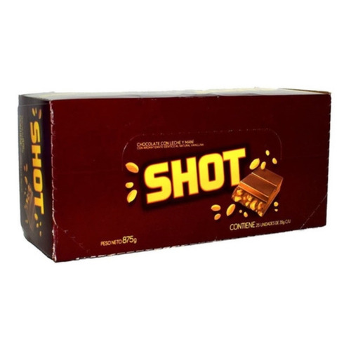 Chocolate Shot X 25u Chocolate Con Leche Y Mani 