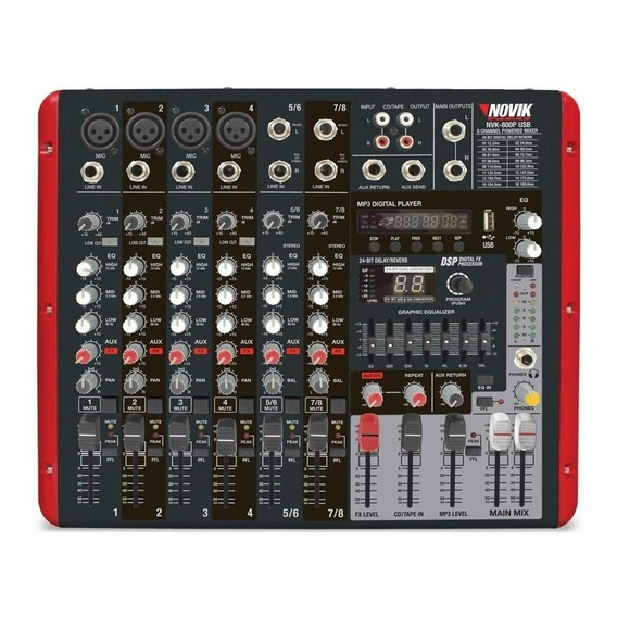 Consola Novik Neo NVK 800P USB de mezcla 110V/220V