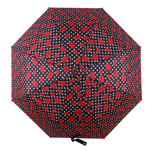 Paraguas Las Oreiro Reforzado Antivientos C/ Botón Apertura Color Negro 6230 Diseño De La Tela Liso