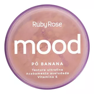Base De Maquiagem Em Pó Ruby Rose Acabamento Aveludado Banana Acabamento Finalizador De  Maquiagem Mood Tom Neutro - 7g