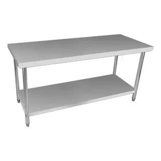 Mesa Apoio Industrial Com Paneleiro Liso Em Aço Inox 120x70