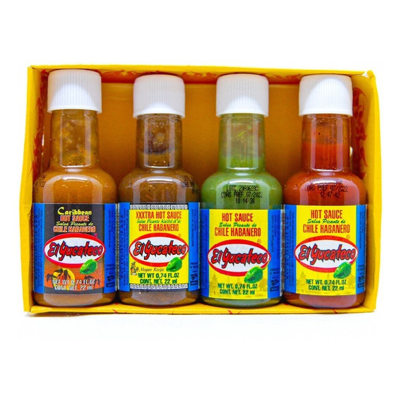 El Yucateco - Set 4 Mini Salsas Habanero 22 Ml | Casa México