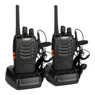 Walkie Talkie Radio Pack 2 Unid Transmisor Receptor Negro