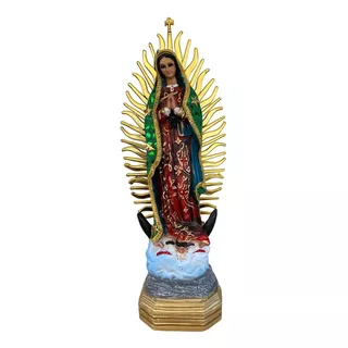 Virgen De Guadalupe Vestida 30 Cm Ojitos De Cristal