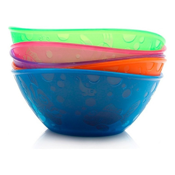Bowls Apilables Para Bebé X 5 Unidades - Baby Innovation Color Multicolor Liso