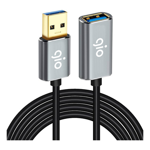 Gio Cable Extensión Usb 3.0 Macho A Hembra 2m Alta Velocidad Color Negro