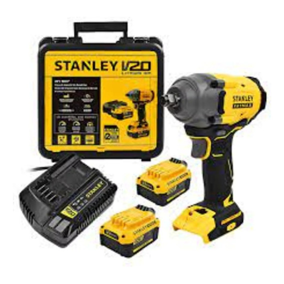 Llave De Impacto Stanley Sbw920m2k 370nm Brushles 2 Baterías Color Amarillo