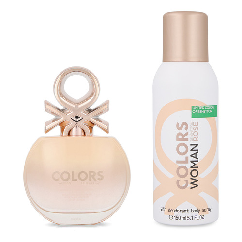 Set Benetton Colors Rose 2pz 80ml Edt Spray - Mujer