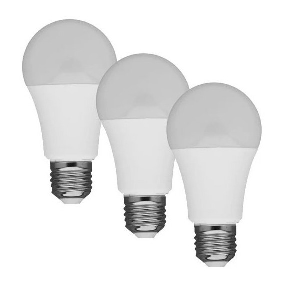  Ampolletas Led  220v 9w E26 Blanco Cálido - Pack 3 Unid.