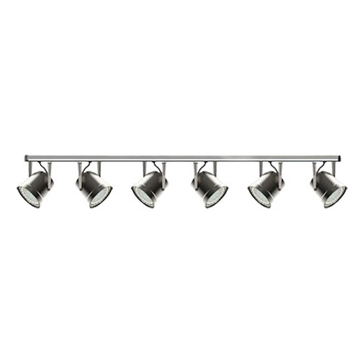 Riel 2 Metros 6 Spot Acero Móvil L111 Apto Led Ar111 Moderno