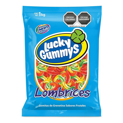 Lucky Gummys Lombrices Frutales Gomitas De Grenetina 1kg