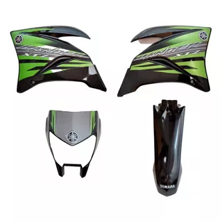 Kit Carenagem Parcial  Xtz 250 Lander 2015 Preta Com Adesivo