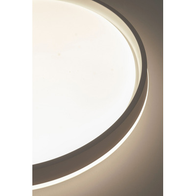 Plafon Led Split Negro Redondo 50cm Diseño Moderno Cie