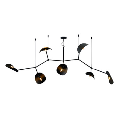 Colgante Magnolia 7 Luces E14 Negro Móvil Negro