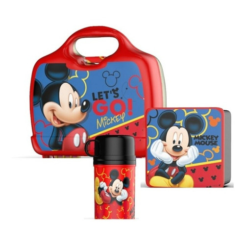 Lunchera + Cantimplora + Caja Vianda Mickey Mouse Bel Gioco Color Belgioco- Lunchera Completa