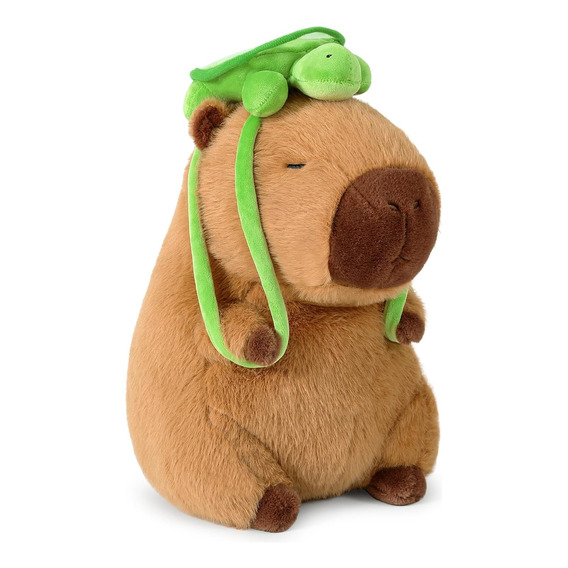 Capibara Muñeco De Peluche De 30 Cm C/mochila Tortuga 