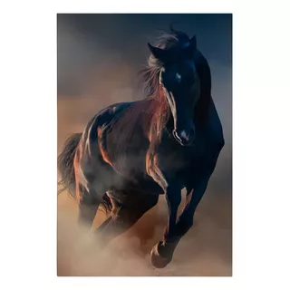 Quadro Tela Canvas Cavalo Marrom Galope Animal 70x50cm