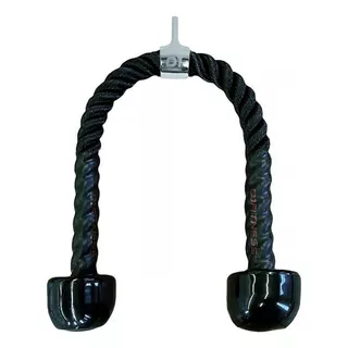 Puxador Tríceps Corda Naval Pulley Crossover Emborrachado D1 Cor Preto + Prata