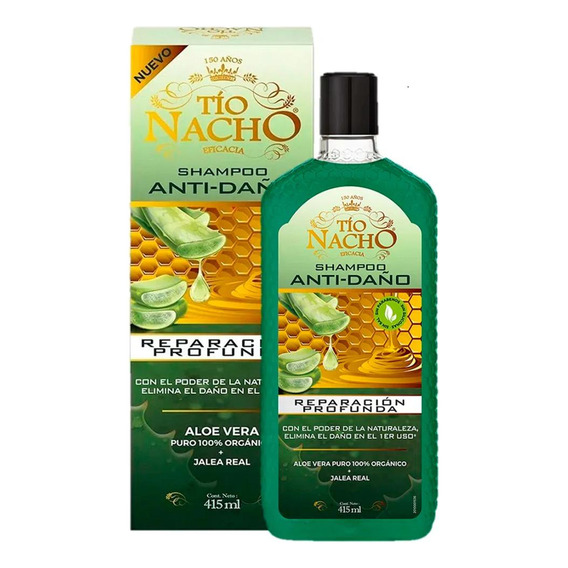 Shampoo Anti Daño Aloe Tío Nacho 415ml Súper Oferta