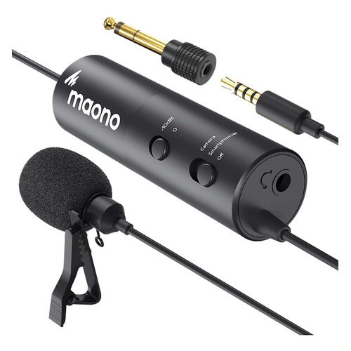 Maono Au-103 Micrófono Corbatero Para Celulares / Cámaras Color Negro