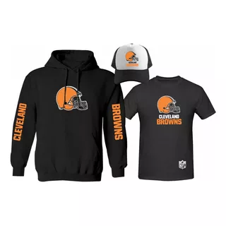 Kit Sudadera + Playera + Gorra Mod Cleveland Browns Nfl