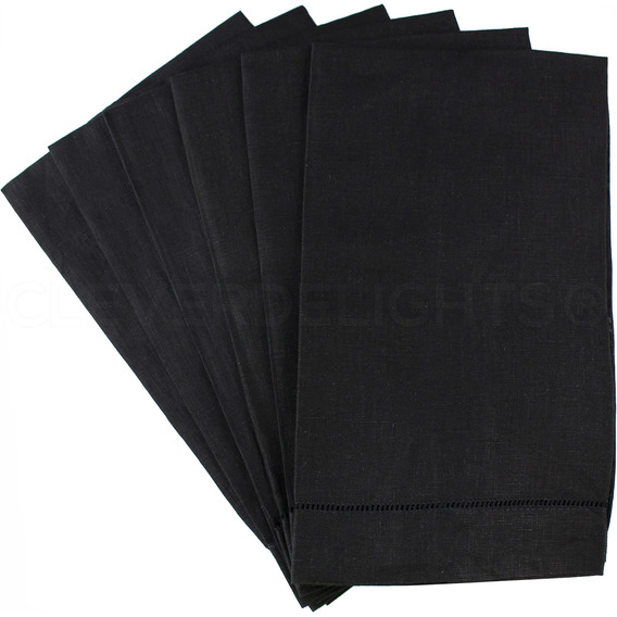 Toallas De Mano Con Dobladillo Negro - Paquete De 6 - 14 X 2