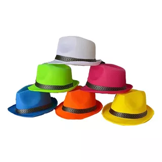 Sombrero Tanguero Fluo X 5 Gorro Guapo Panama Cowboy Fluor Color Surtidos