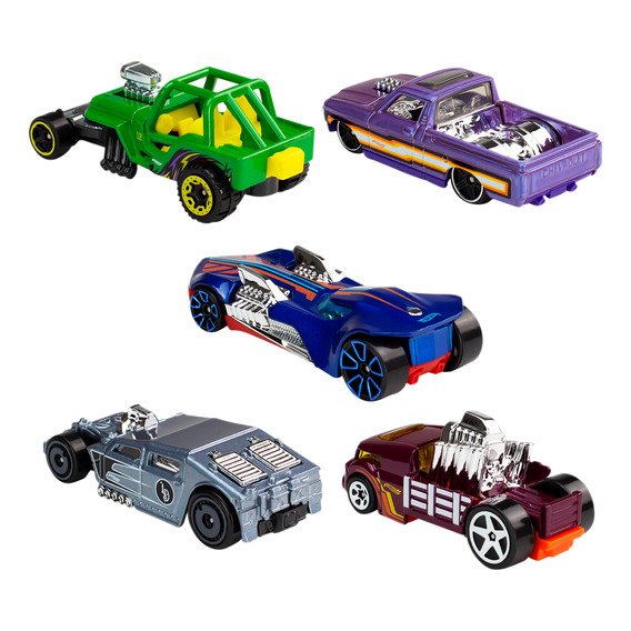 Vehículo Hot Wheels Die Cast Paquete 5 Autos Varios Modelos