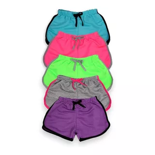 Kit 5 Shorts Feminino Primavera-verão Bermuda Infantojuvenil