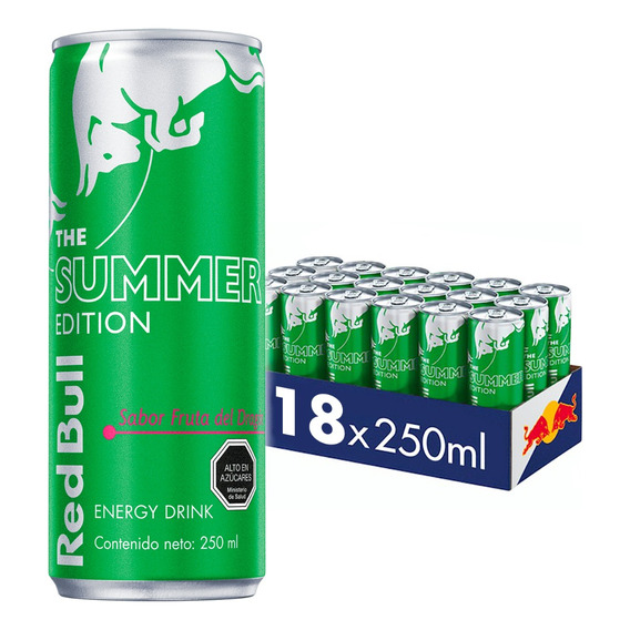 Red Bull Bebida Energética 18 Latas Fruta Del Dragón 250ml