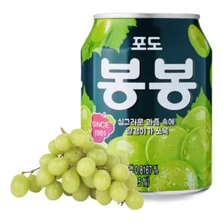 Jugo Coreano 100% Natural Bombóm Con Trozo Uva Verde 238ml