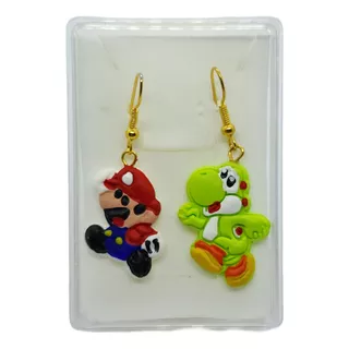 Aretes De Mario Y Dinosaurio De Pasta Francesa + Fr14