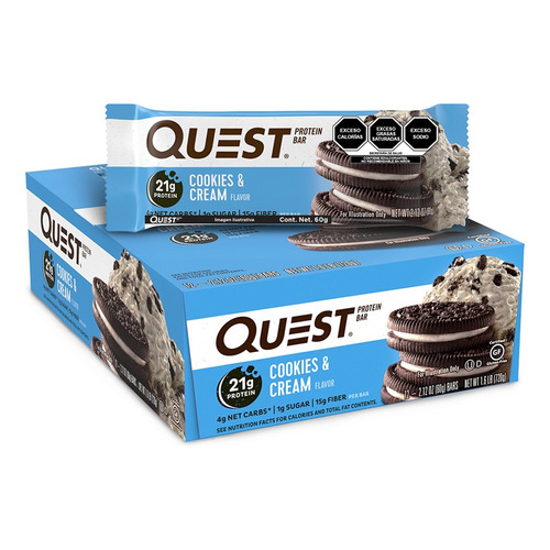 Barra De Proteína Quest Nutrition Sabor Galletas Con Crema