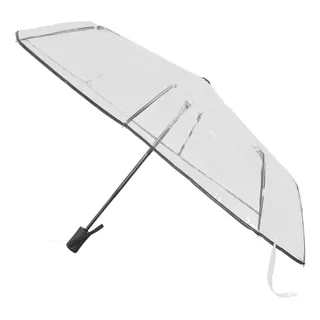 Paraguas Compacto Negro Transparente Diseño Automático