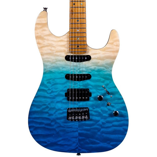 Guitarra Eléctrica Jet Guitars Js1000 Azul Transparente Hss Material Del Diapasón Brazo Orientación De La Mano Diestro