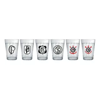 Conjunto 6 Copos Americanos Corinthians Timao Licenciado