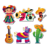 Figuras Coroplast Fiestas Patrias Base Sólida Kit 6 Pz