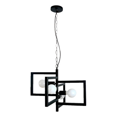 Lampara Colgante Otis Moderno 4 Luces E27 Metal Deco Lk Negro